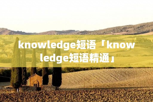 knowledge短语「knowledge短语精通」
