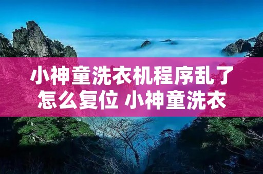 小神童洗衣机程序乱了怎么复位 小神童洗衣机程序键没反应 小神童洗衣机程序乱了怎么复位 小神童洗衣机程序键没反应