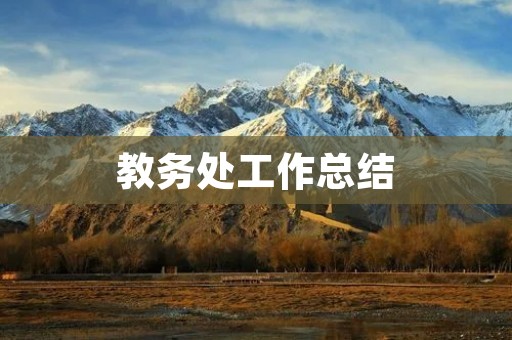 教务处工作总结:推动学校教学质量提升的实践