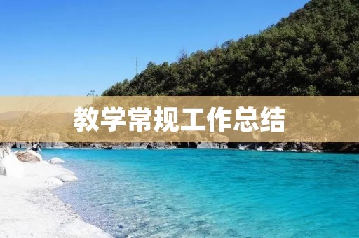 教学常规工作总结:规范教学 促进学生全面发展