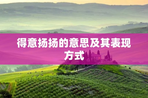 得意扬扬的意思及其表现方式