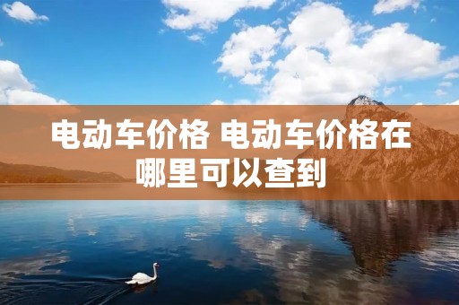 电动车价格 电动车价格在哪里可以查到