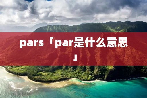 pars「par是什么意思」