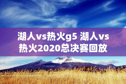 湖人vs热火g5 湖人vs热火2020总决赛回放