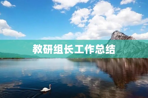 教研组长工作总结