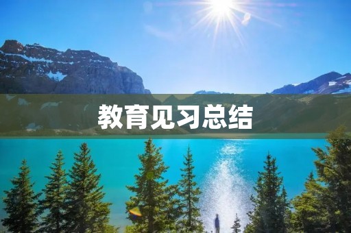 教育见习总结：一次难忘的成长之旅