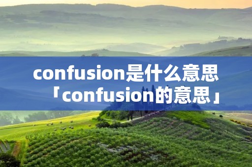 confusion是什么意思「confusion的意思」