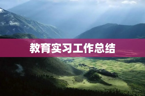教育实习工作总结
