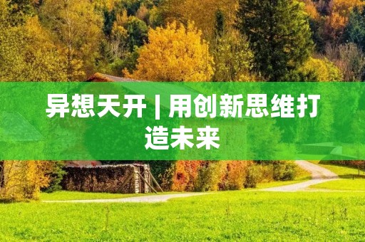 异想天开 | 用创新思维打造未来