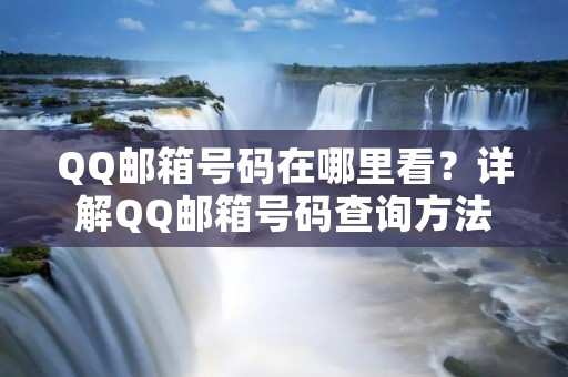 QQ邮箱号码在哪里看?详解QQ邮箱号码查询方法 QQ邮箱号码在哪里看?详解QQ邮箱号码查询方法