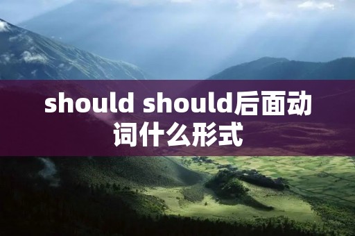 should should后面动词什么形式