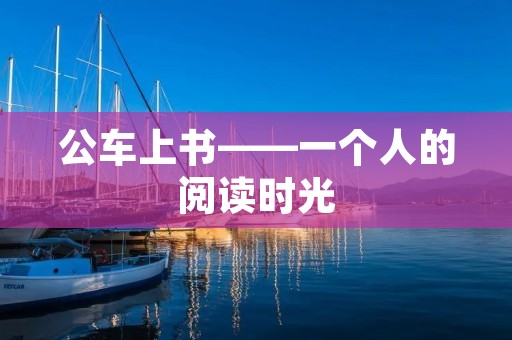 公车上书——一个人的阅读时光