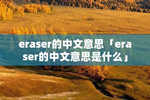 eraser的中文意思「eraser的中文意思是什么」