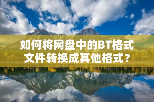 如何将网盘中的BT格式文件转换成其他格式? 如何将网盘中的BT格式文件转换成其他格式?