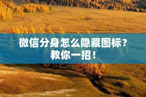 微信分身怎么隐藏图标?教你一招! 微信分身怎么隐藏图标?教你一招!