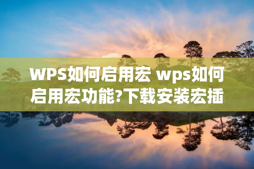 WPS如何启用宏 wps如何启用宏功能?下载安装宏插件免费开启VB宏功能