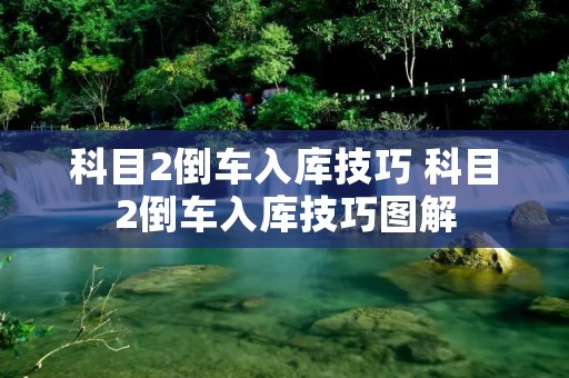 科目2倒车入库技巧 科目2倒车入库技巧图解 科目2倒车入库技巧 科目2倒车入库技巧图解