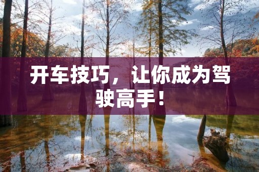 开车技巧，让你成为驾驶高手！