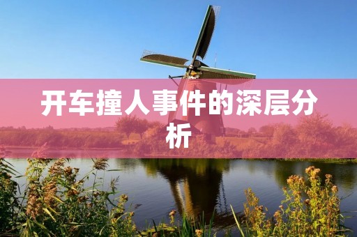 开车撞人事件的深层分析 开车撞人事件的深层分析