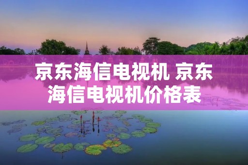 京东海信电视机 京东海信电视机价格表