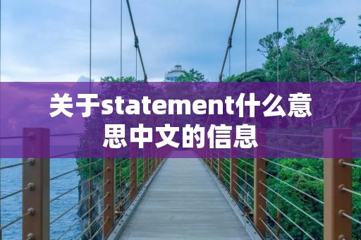关于statement什么意思中文的信息
