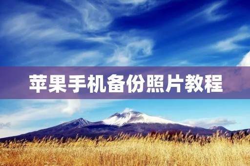 苹果手机备份照片教程 苹果手机备份照片教程