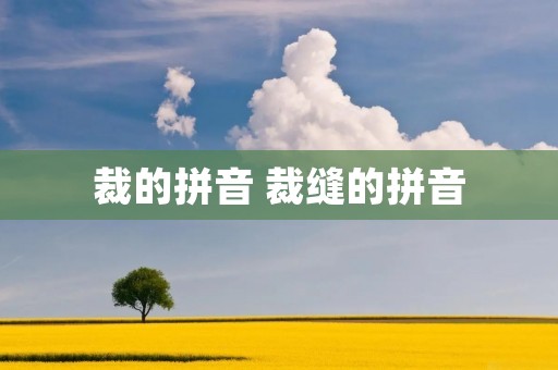 裁的拼音 裁缝的拼音