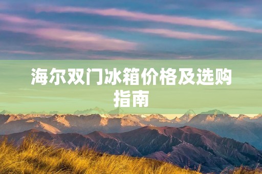 海尔双门冰箱价格及选购指南