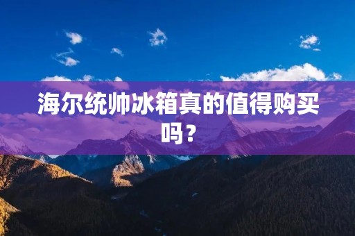 海尔统帅冰箱真的值得购买吗? 海尔统帅冰箱真的值得购买吗?
