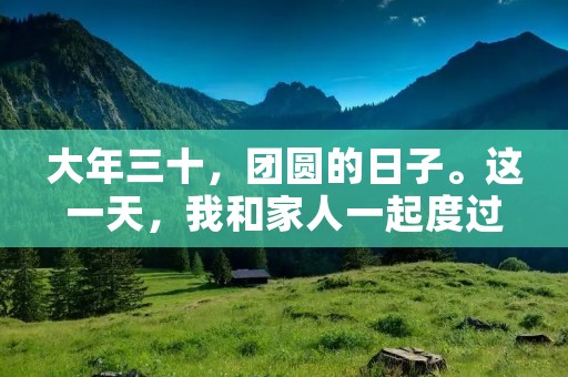 大年三十，团圆的日子。这一天，我和家人一起度过了难忘的时光。