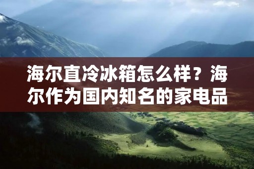 海尔直冷冰箱怎么样?海尔作为国内知名的家电品牌,其直冷冰箱在市场上备受消费者青睐。那么,究竟海尔直冷冰箱怎么样呢?接下来,本文将从外观、功能、制冷效果、能耗、价格等方面进行详细描述,帮助大家更好地了解海尔直冷冰箱。 海尔直冷冰箱怎么样?海尔作为国内知名的家电品牌,其直冷冰箱在市场上备受消费者青睐。那么,究竟海尔直冷冰箱怎么样呢?接下来,本文将从外观、功能、制冷效果、能耗、价格等方面进行详细描述,帮助大家更好地了解海尔直冷冰箱。
