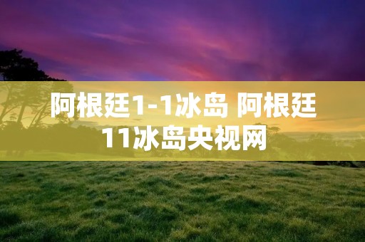 阿根廷1-1冰岛 阿根廷11冰岛央视网