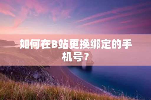如何在B站更换绑定的手机号? 如何在B站更换绑定的手机号?