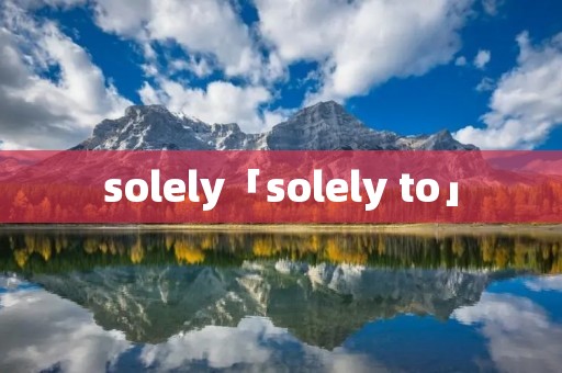 solely「solely to」