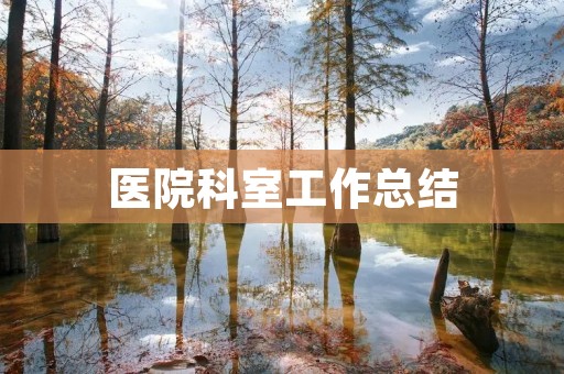 医院科室工作总结