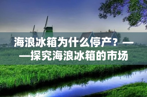 海浪冰箱为什么停产？——探究海浪冰箱的市场现状和原因