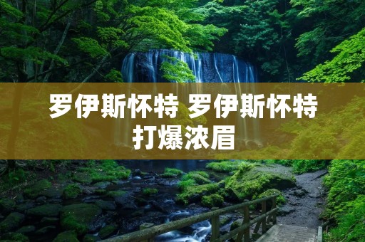 罗伊斯怀特 罗伊斯怀特打爆浓眉