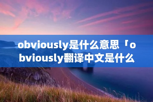 obviously是什么意思「obviously翻译中文是什么意思」