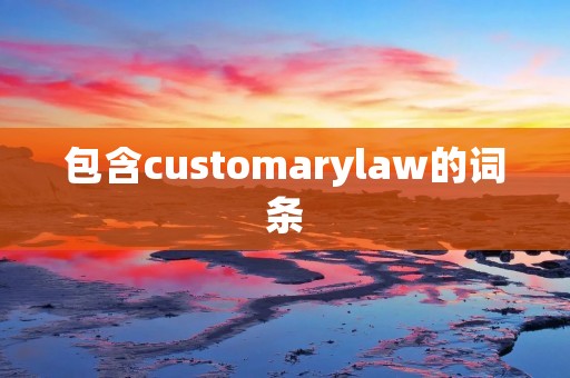包含customarylaw的词条
