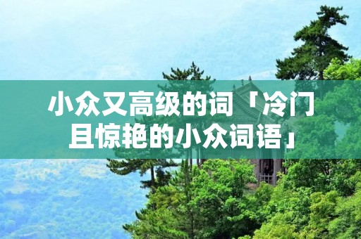 小众又高级的词「冷门且惊艳的小众词语」 小众又高级的词「冷门且惊艳的小众词语」