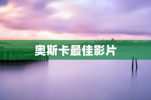 奥斯卡最佳影片:一部影片的背后故事