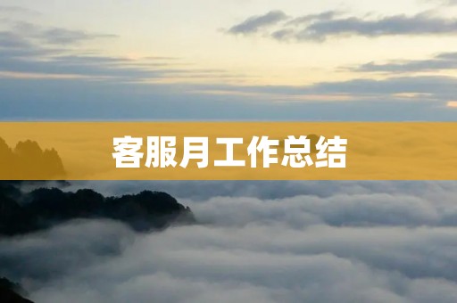 客服月工作总结:提高服务质量,满足客户需求