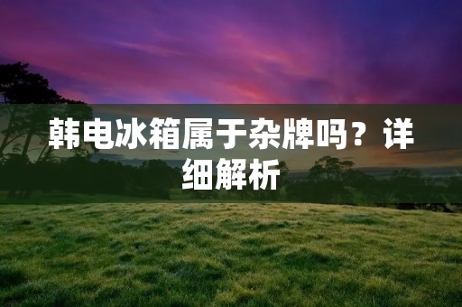 韩电冰箱属于杂牌吗?详细解析 韩电冰箱属于杂牌吗?详细解析