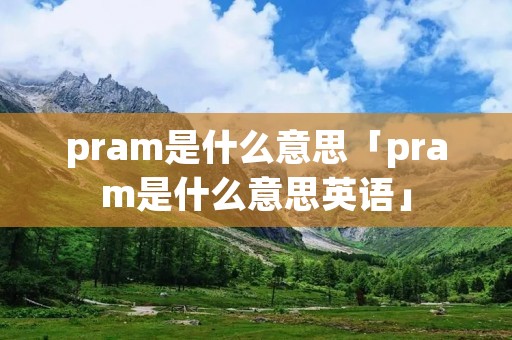 pram是什么意思「pram是什么意思英语」
