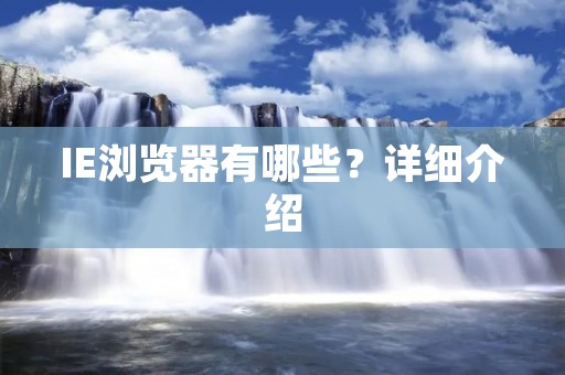 IE浏览器有哪些？详细介绍