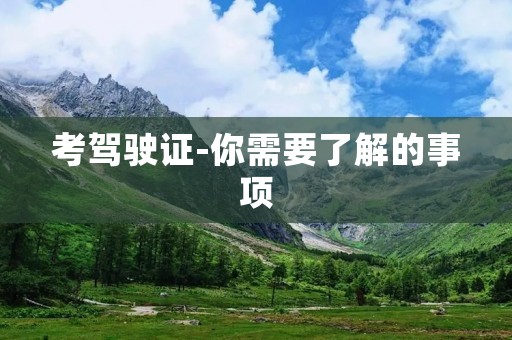 考驾驶证-你需要了解的事项