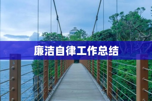 廉洁自律工作总结