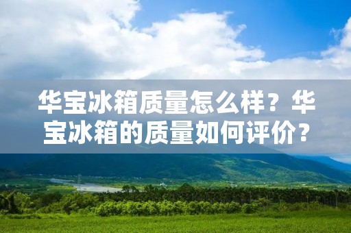 华宝冰箱质量怎么样?华宝冰箱的质量如何评价? 华宝冰箱质量怎么样?华宝冰箱的质量如何评价?