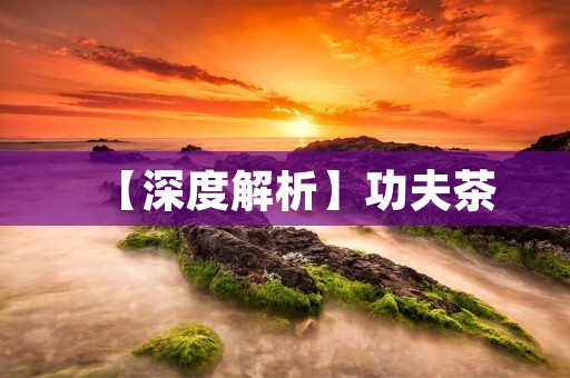 【深度解析】功夫茶:传统文化的精髓