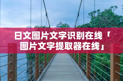 日文图片文字识别在线「图片文字提取器在线」